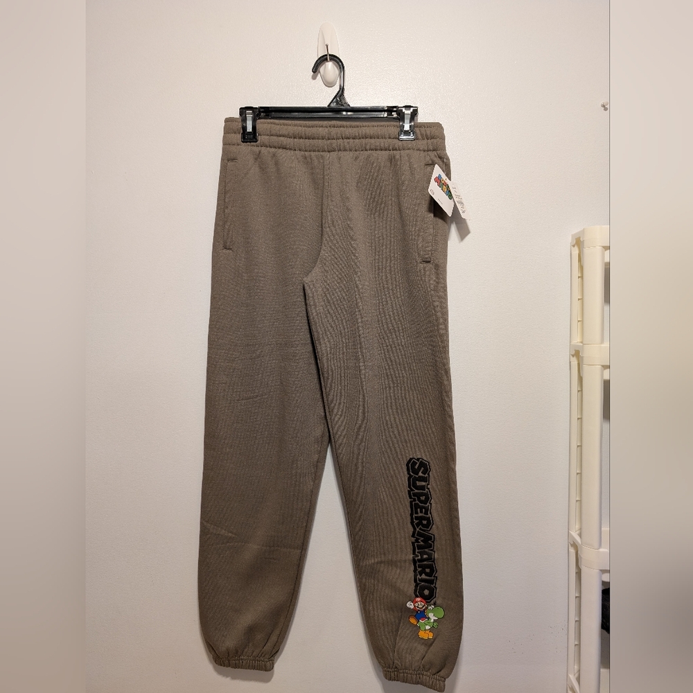 Brown Super Mario Joggers Kids Size XL 16 Brand New With Tag